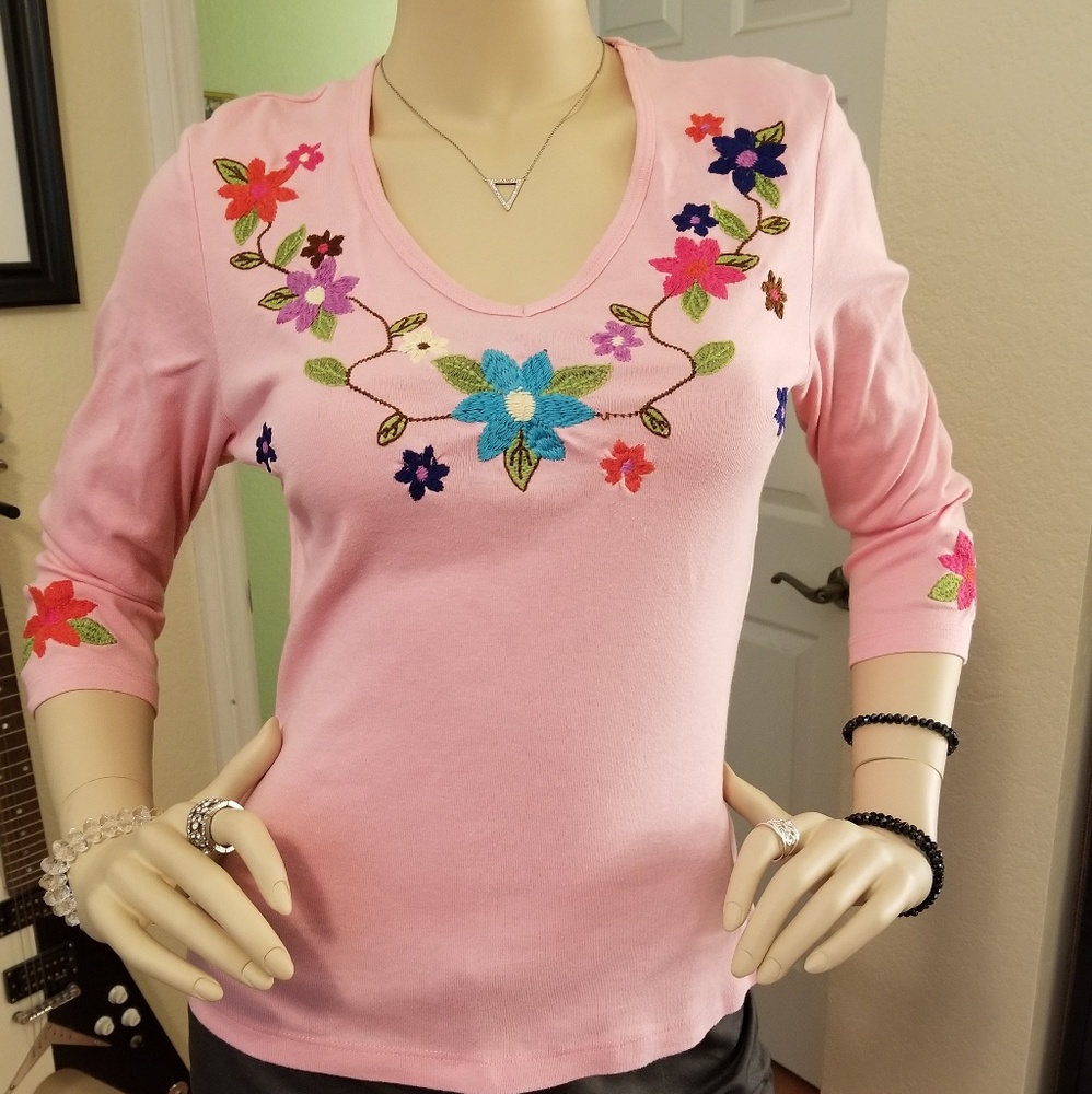 IDI by Mathew, Peony Pink with Embroidered Flowers